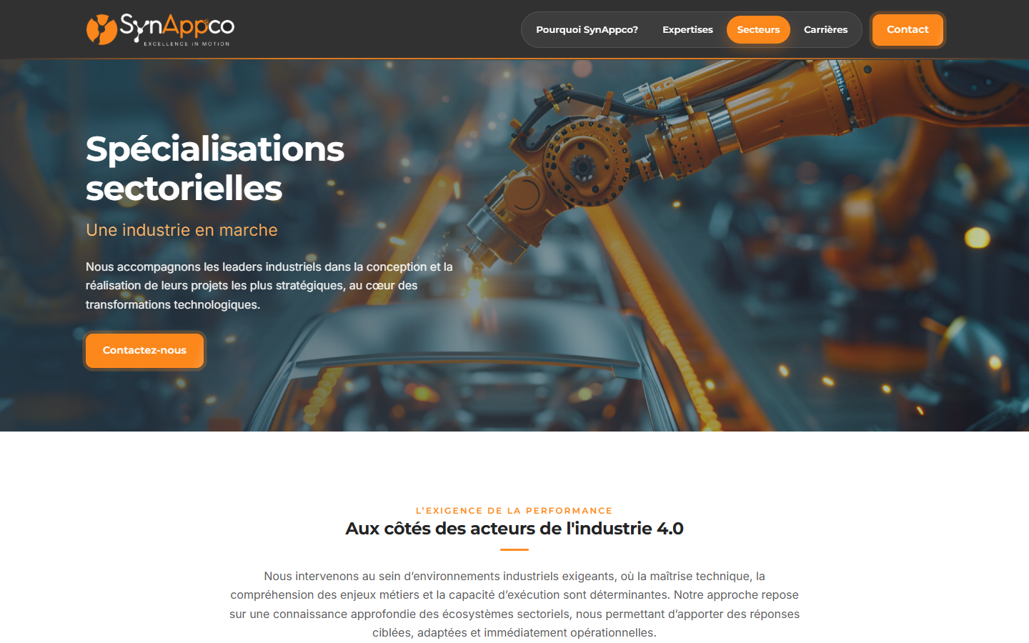 Page Secteurs SynAppco